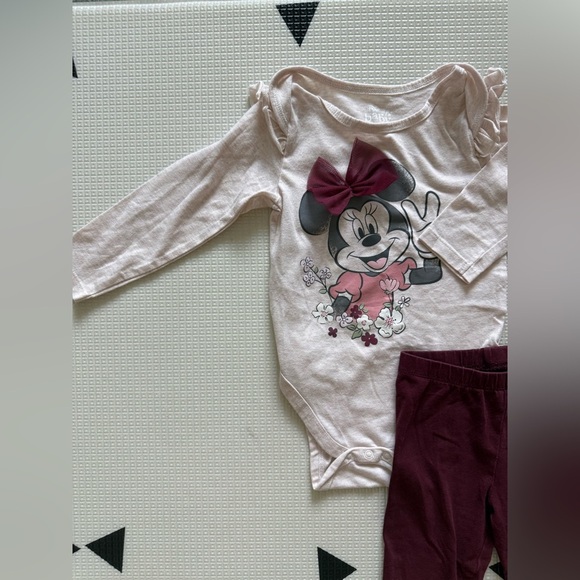 Disney Baby|Baby girl Minnie Mouse outfit,long sleeve bodysuit & leggings•18-24M - Picture 2 of 6